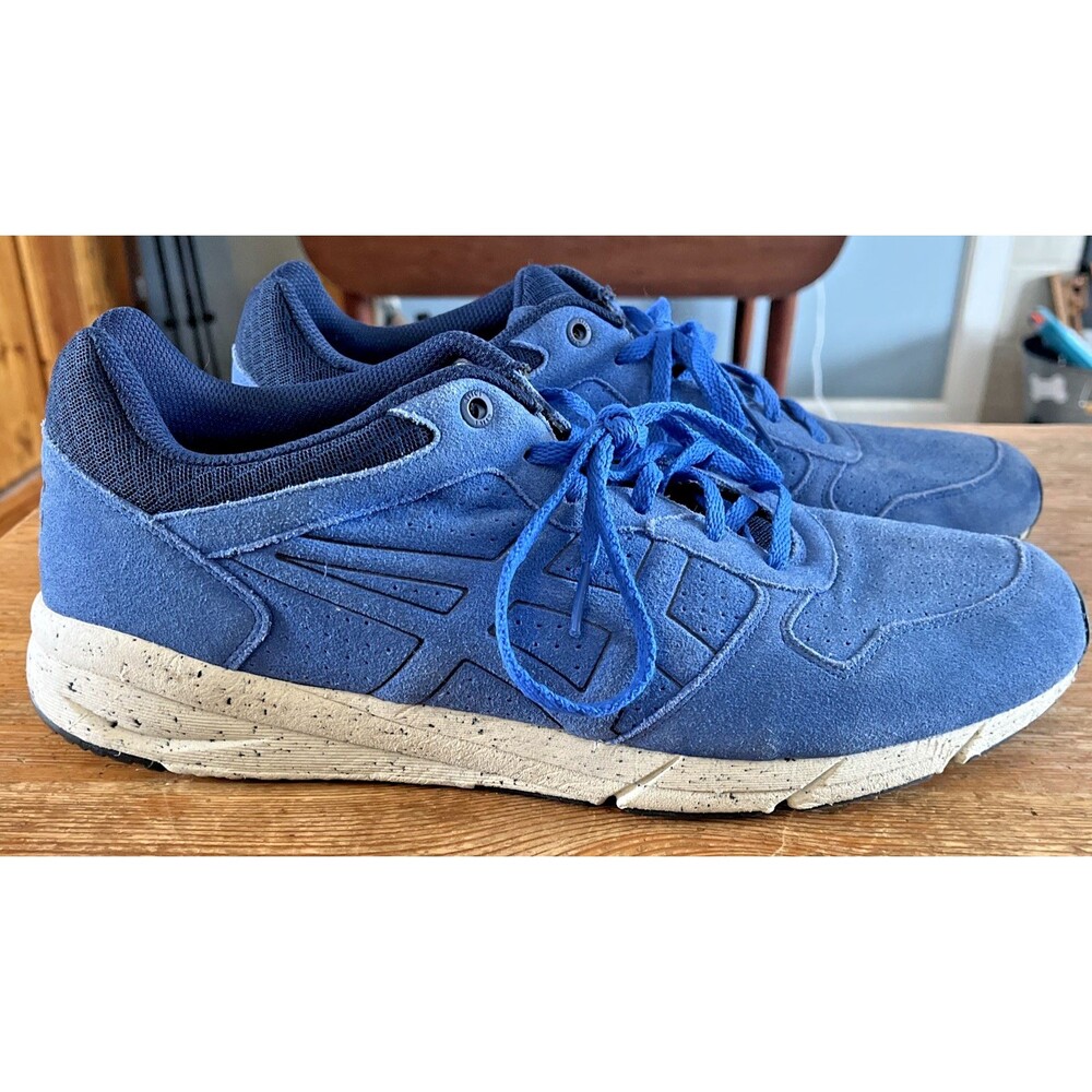 Asics Men Shaw Runner Strong Blue H539L Size 12 Suede Light Wear Shoes Sneakers